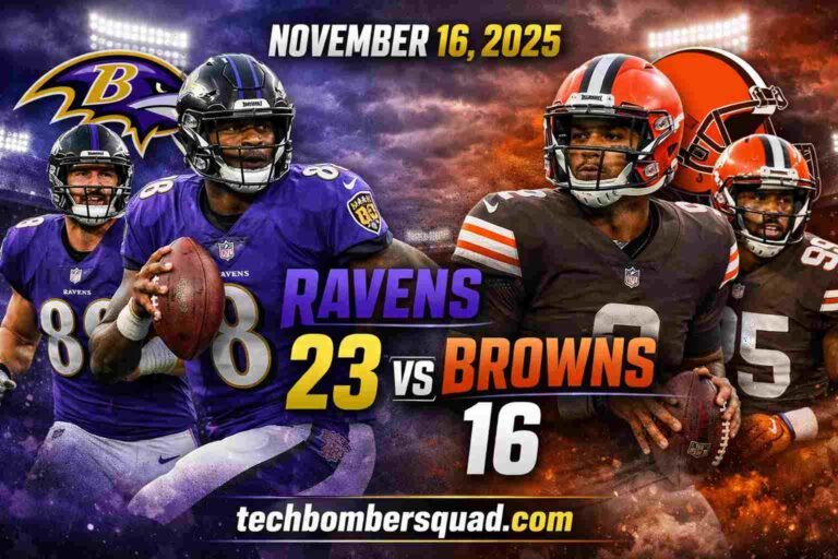 Baltimore Ravens vs Cleveland Browns Match Player Stats
