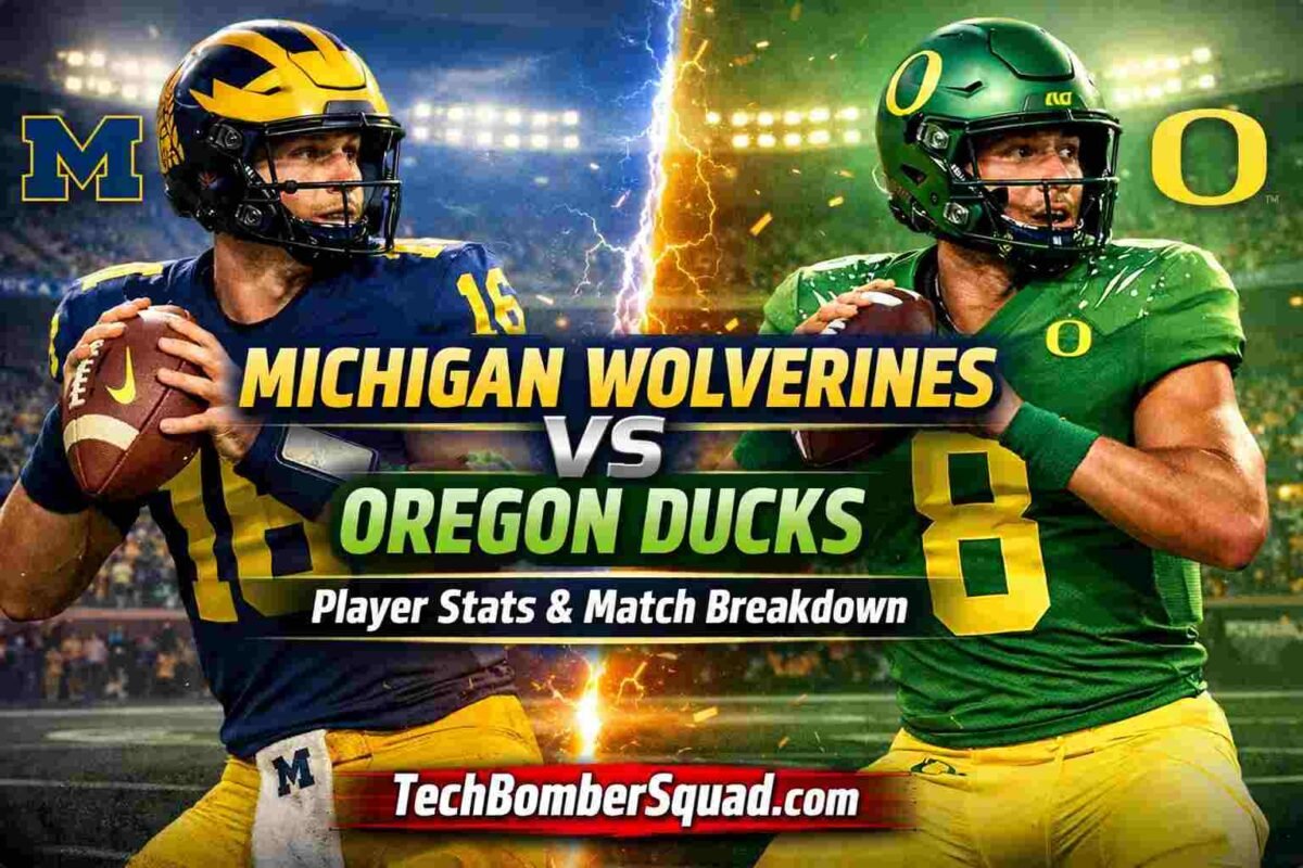 Michigan Wolverines Football Vs Oregon Ducks Football Match Player Stats
