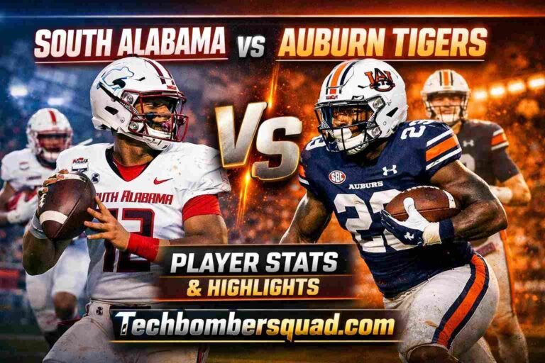 South Alabama Football Vs Auburn Tigers Football Match Player Stats