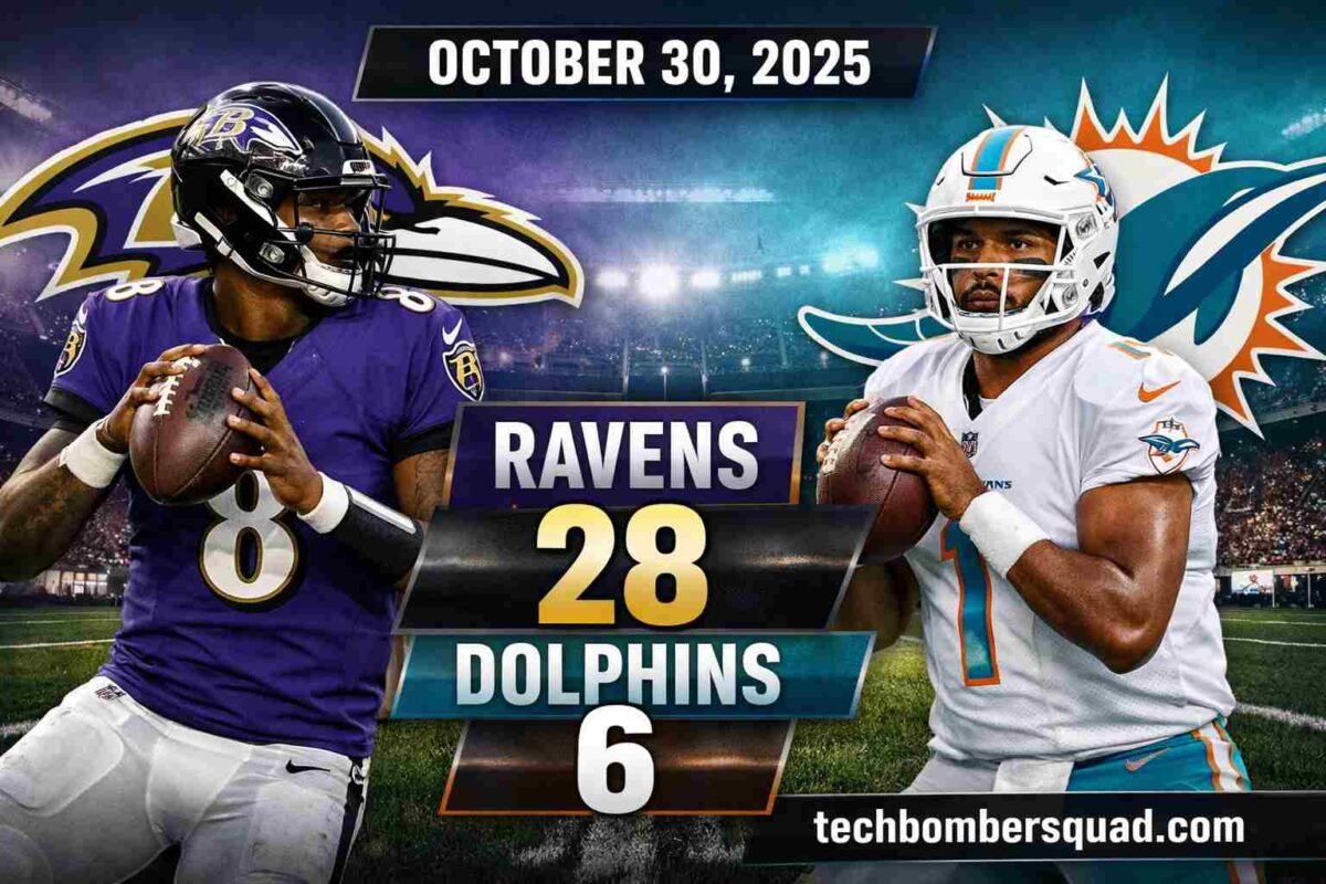 Baltimore Ravens vs Miami Dolphins Match Player Stats