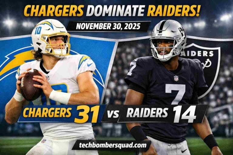 Los Angeles Chargers vs Las Vegas Raiders Match Player Stats