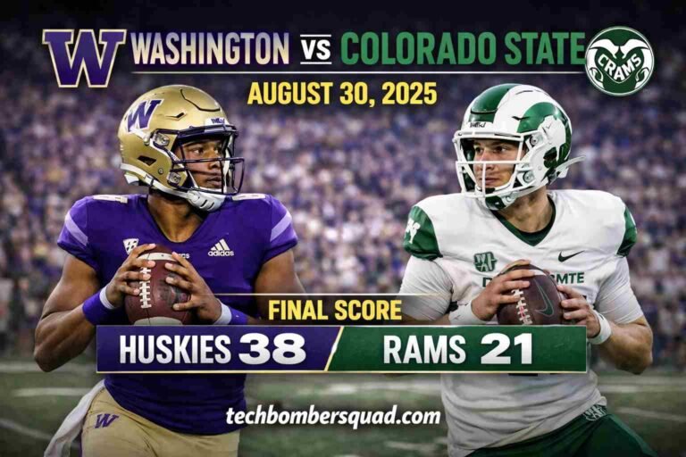 Washington Huskies vs Colorado State Rams football Match Player Stats